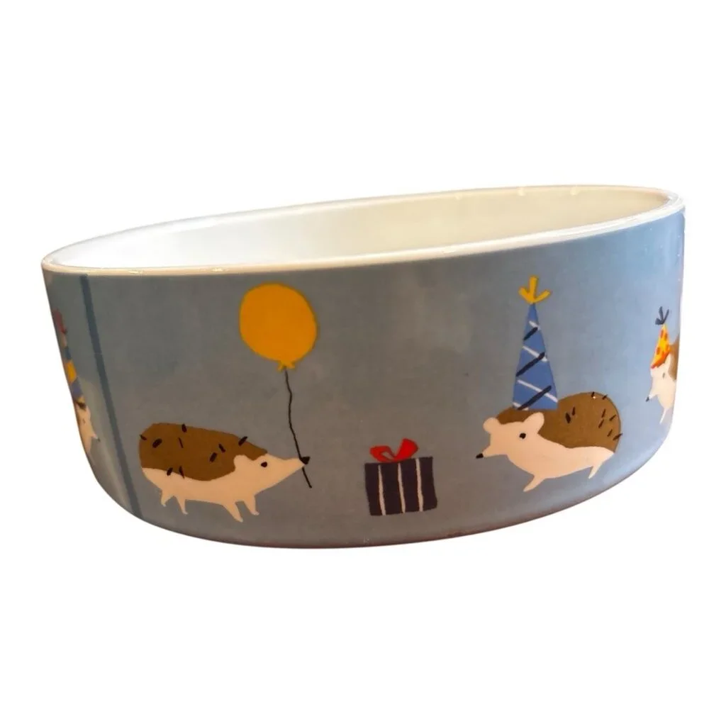 Fringe Cat/Dog Food Dish Water Bowl Ceramic 5” EUC